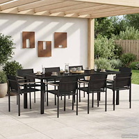 vidaXL Utemöbelset 9 pcs Svart och Anthracit Textilene