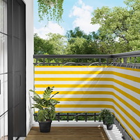 vidaXL Balkong Skärm Gul och Vit 100 x 700 cm Oxford Tyg