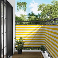 vidaXL Balkong Skärm Gul och Vit 110 x 800 cm Oxford Tyg
