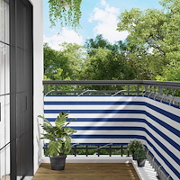 vidaXL Balkong Skärm Blå och Vit 75 x 200 cm PU-belagt oxford alu