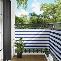 vidaXL Balkong Skärm Blå och Vit 100 x 700 cm Oxford Tyg
