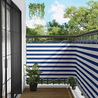 vidaXL Balkong Skärm Blå och Vit 110 x 200 cm Oxford Tyg