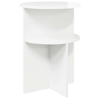 vidaXL Sidobord Vit högglans Ø 39,5 x 55 cm Konstruerat trä