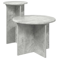 vidaXL Sidobordsset med lagring 2 pcs Betonggrå Konstruerat trä