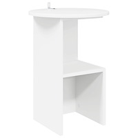 vidaXL Sidobord Vit Ø 39,5 x 55 cm Konstruerat trä