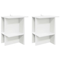 vidaXL Kaffeebord 2 pcs Vit 40 x 30 x 49 cm Konstruerat trä