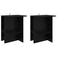 vidaXL Kaffeebord 2 pcs Svart ek 40 x 30 x 49 cm Konstruerat trä