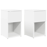 vidaXL Sängskåp 2 pcs Vit 29 x 31,5 x 49 cm Konstruerat trä