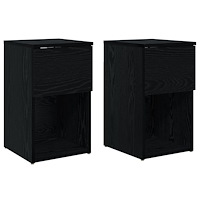 vidaXL Sängskåp 2 pcs Svart ek 29 x 31,5 x 49 cm Konstruerat trä