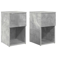 vidaXL Sängskåp 2 pcs Betonggrå 29 x 31,5 x 49 cm Konstruerat trä