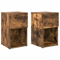 vidaXL Sängskåp 2 pcs Rökt ek 29 x 31,5 x 49 cm Konstruerat trä