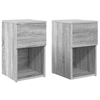 vidaXL Sängskåp 2 pcs Grå sonoma-ek 29 x 31,5 x 49 cm Konstruerat trä