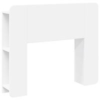 vidaXL Sänggavelsskåp med lagring Vit Konstruerat trä