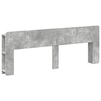 vidaXL Sänggavelsskåp med lagring Betonggrå Konstruerat trä