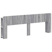 vidaXL Sänggavelsskåp med lagring Grå sonoma-ek Konstruerat trä