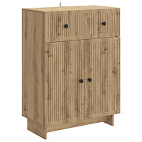 vidaXL Sideboard med låda Artisan-ek 66 x 34,5 x 90 cm Konstruerat trä