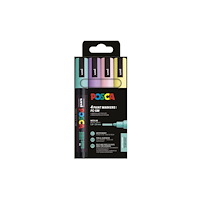 POSCA POSCA pigmentmarker PC-5M, mjuka färger, 4-pack, linjebredd:...