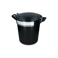 Vplast Förvaringshink 80 l svart, lock, lås och skrivetikett (1 st)