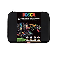 POSCA POSCA presentförpackning, 40 st. olika färger och streckbred...
