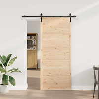 vidaXL Skjutdörr Naturlig 80 x 208 cm Massiv furu