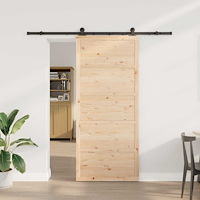 vidaXL Skjutdörr Naturlig 90 x 208 cm Massiv furu