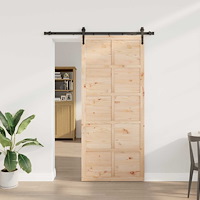 vidaXL Skjutdörr Naturlig 80 x 208 cm Massiv furu