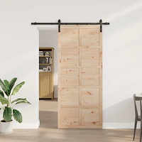 vidaXL Skjutdörr Naturlig 80 x 208 cm Massiv furu