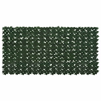 vidaXL Balkongskärm med löv Mörkgrön 200 x 100 cm Polyeten och tyg