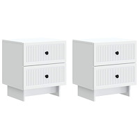 vidaXL Nattduksbord 2 pcs Vit 43 x 34,5 x 47,5 cm Konstruerat trä