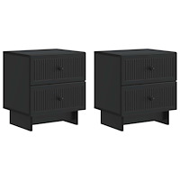 vidaXL Nattduksbord 2 pcs Svart 43 x 34,5 x 47,5 cm Konstruerat trä