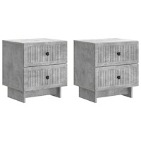vidaXL Nattduksbord med låda 2 pcs Betonggrå 43 x 34,5 x 47,5 cm