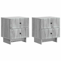 vidaXL Nattduksbord med låda 2 pcs Grå sonoma-ek 43 x 34,5 x 47,5 cm
