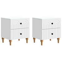 vidaXL Nattduksbord 2 pcs Vit 43 x 34,5 x 48 cm Konstruerat trä