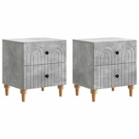 vidaXL Nattduksbord 2 pcs Betonggrå 43 x 34,5 x 48 cm Konstruerat trä