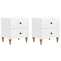vidaXL Nattduksbord med låda 2 pcs Vit högglans 43 x 34,5 x 48 cm