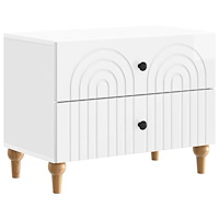 vidaXL Nattduksbord Vit högglans 62 x 34,5 x 48 cm Konstruerat trä