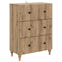 vidaXL Lådans skåp Artisan-ek 66 x 34,5 x 90 cm Konstruerat trä