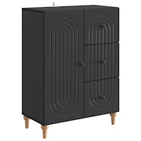 vidaXL Sideboard med låda Svart 66 x 34,5 x 90 cm Konstruerat trä