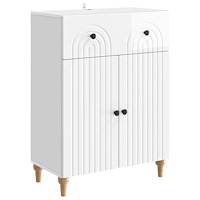 vidaXL Sideboard Vit högglans 66 x 34,5 x 90 cm Konstruerat trä
