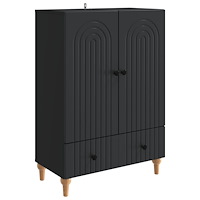 vidaXL Sideboard med låda Svart 66 x 34,5 x 95 cm Konstruerat trä