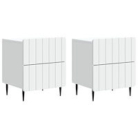 vidaXL Nattduksbord 2 pcs Vit 43 x 34,5 x 49,5 cm Konstruerat trä