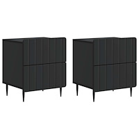 vidaXL Nattduksbord 2 pcs Svart 43 x 34,5 x 49,5 cm Konstruerat trä