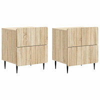 vidaXL Nattduksbord med låda 2 pcs Sonoma-ek 43 x 34,5 x 49,5 cm