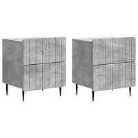 vidaXL Nattduksbord med låda 2 pcs Betonggrå 43 x 34,5 x 49,5 cm