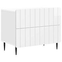 vidaXL Nattduksbord Vit högglans 62 x 34,5 x 49,5 cm Konstruerat trä