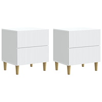vidaXL Nattduksbord 2 pcs Vit 43 x 34,5 x 48 cm Konstruerat trä
