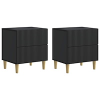vidaXL Nattduksbord 2 pcs Svart 43 x 34,5 x 48 cm Konstruerat trä