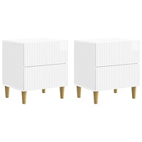 vidaXL Nattduksbord med låda 2 pcs Vit högglans 43 x 34,5 x 48 cm