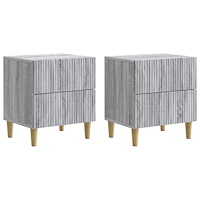 vidaXL Nattduksbord med låda 2 pcs Grå sonoma-ek 43 x 34,5 x 48 cm