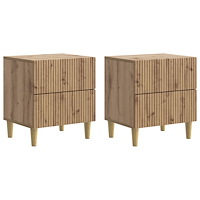 vidaXL Nattduksbord 2 pcs Artisan-ek 43 x 34,5 x 48 cm Konstruerat trä